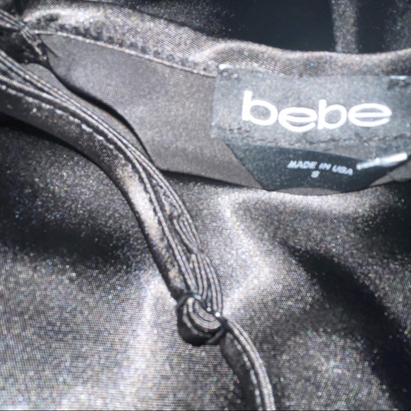 Bebe SATIN COWL NECK SLIP MINI DRESS - Picture 7 of 7